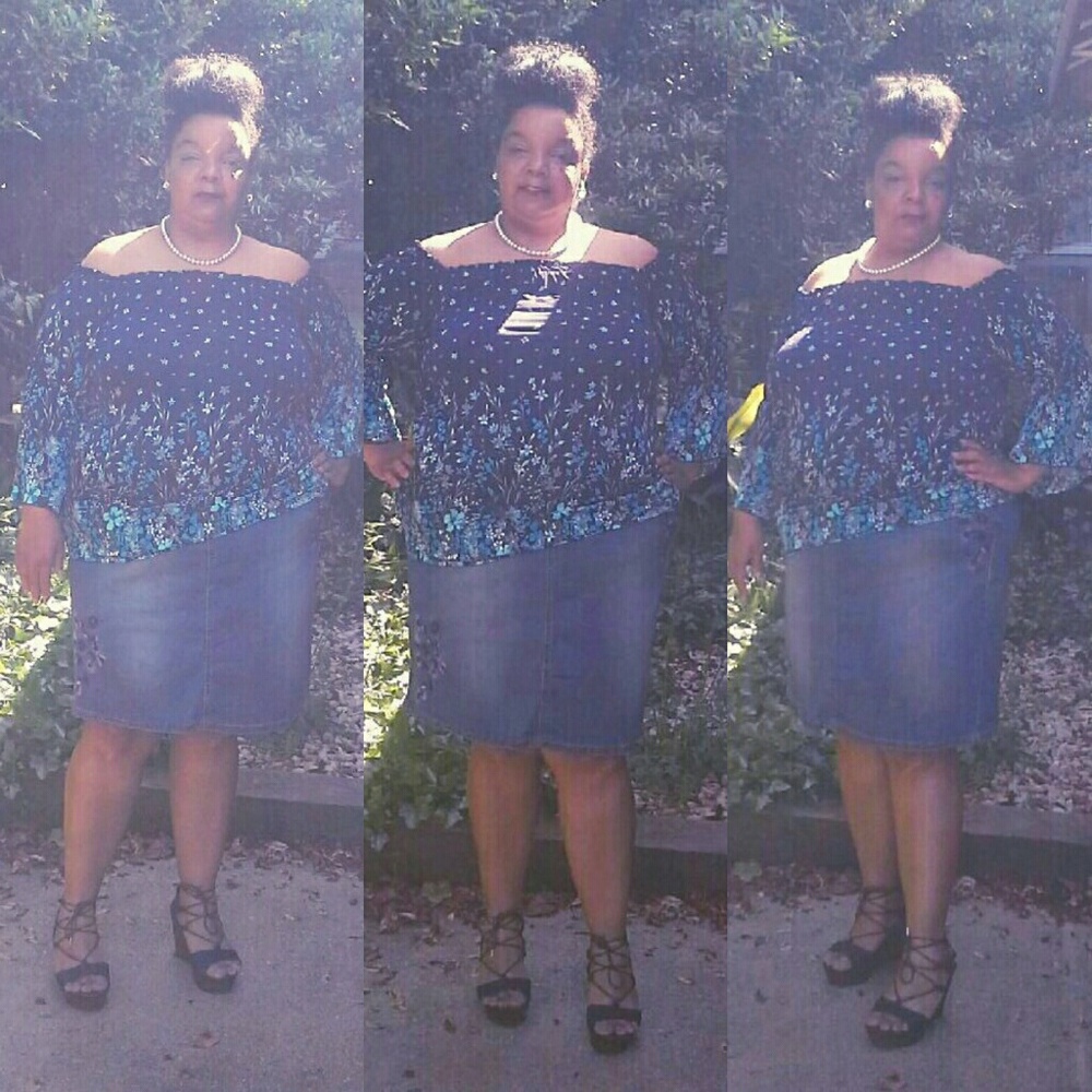 PLUS DENIM SKIRT SET NWT